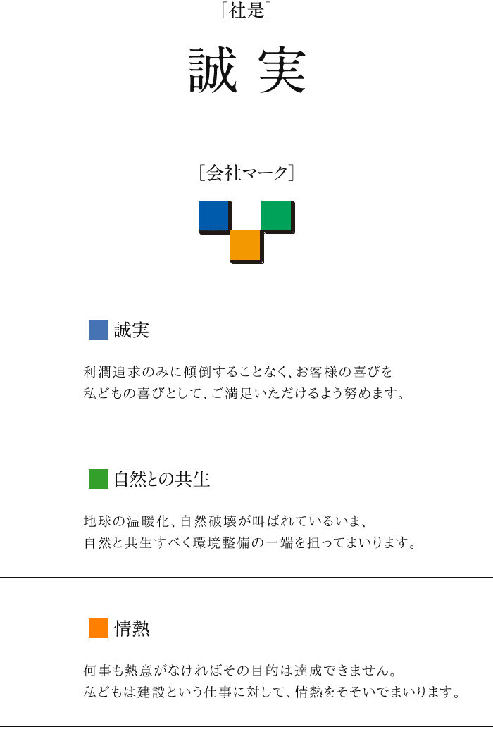 社是：誠実